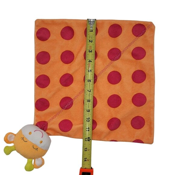 Carter's Giraffe Lovey Plush Orange 12" Square Pink Dots Sleeping Smiling 2010 - Picture 8 of 8